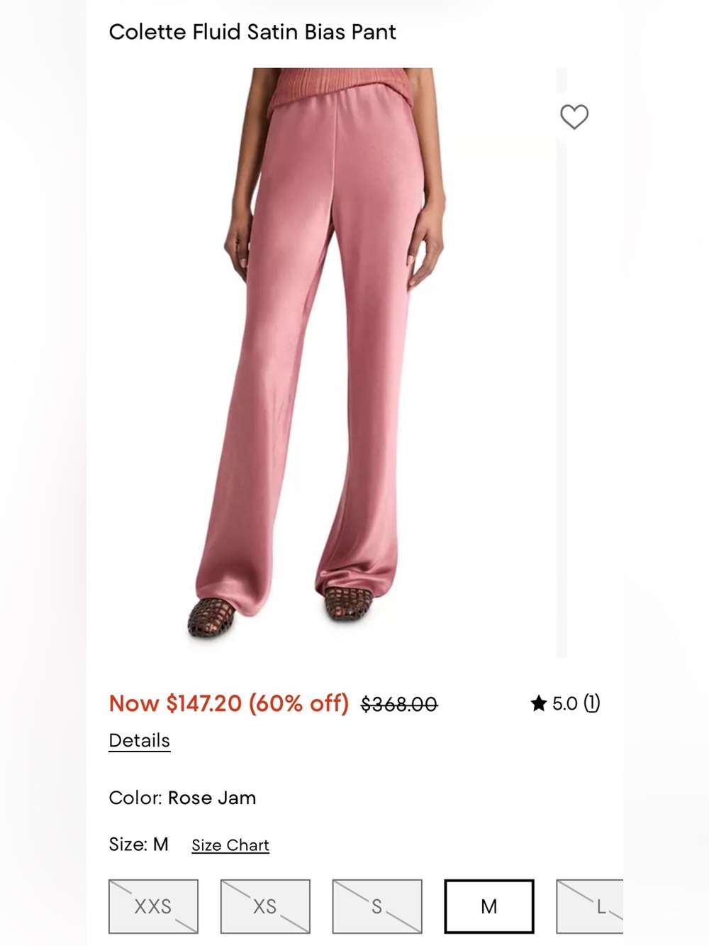 Vince Wide-Leg Satin Pants in Dusty Rose Pink, size M